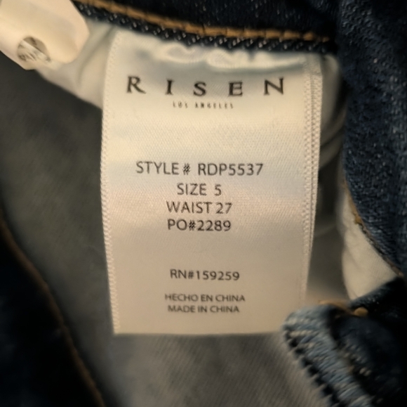 Risen Jeans RDP5537 Womens Distressed High Rise Flare Denim Size 5 27 - Picture 12 of 16